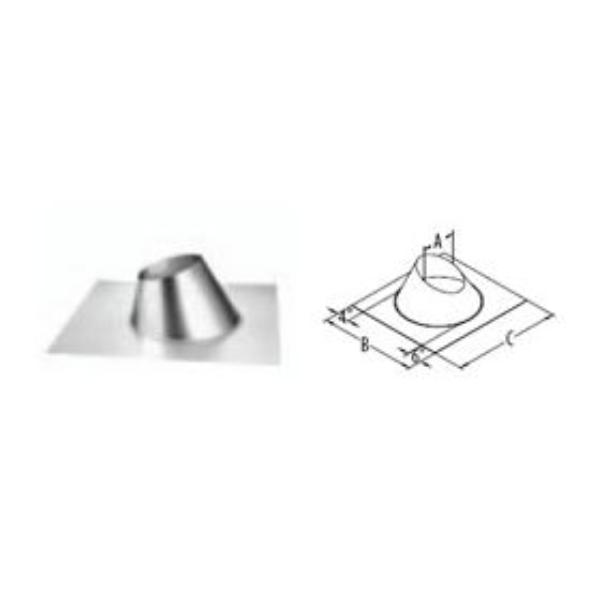 Picture of Duravent D46DVA-F6 4 x 6 in. Direct Vent Pro Adjustable Roof Flashing - 12 - 6-12 Pitch - 943
