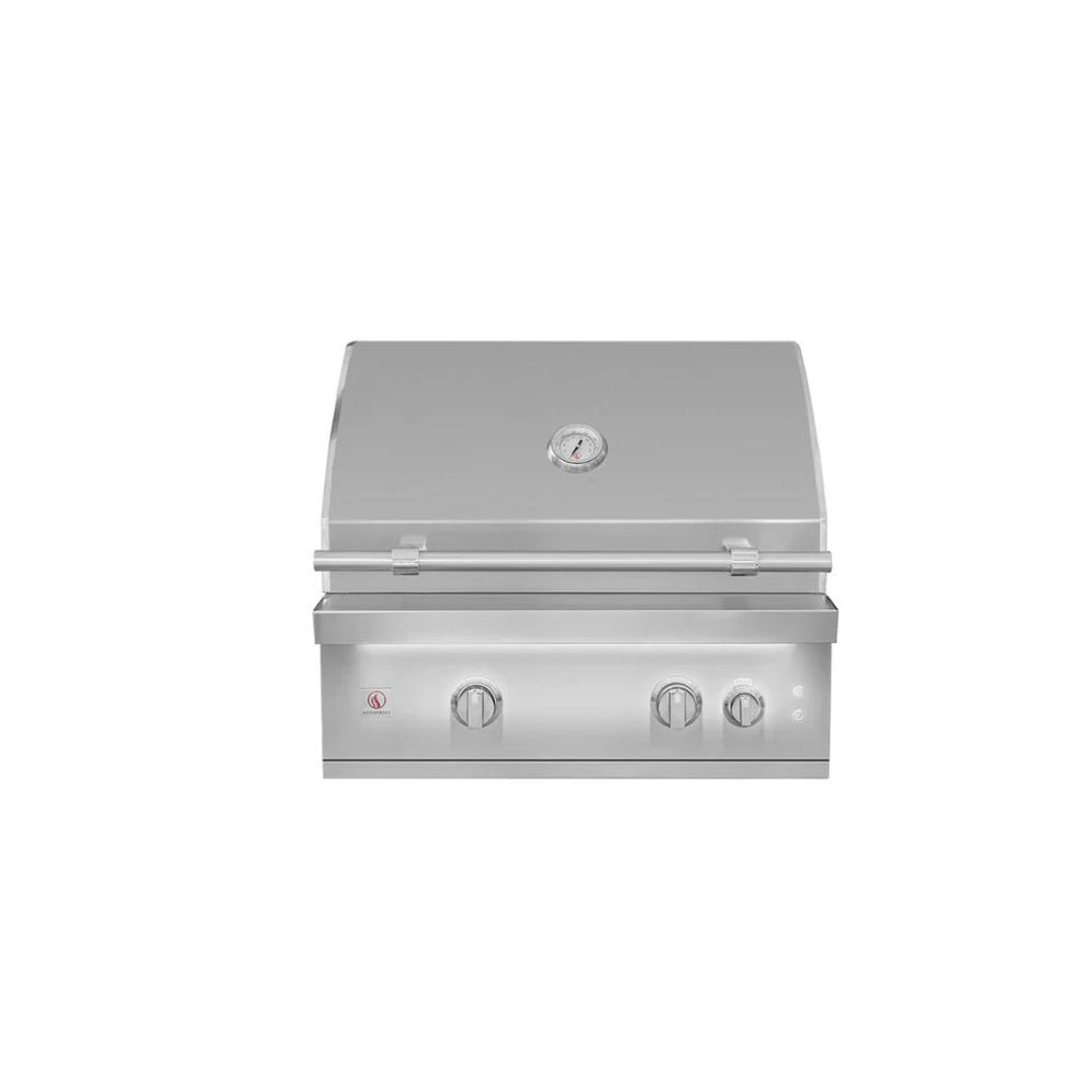 QST30-LP 30 in. Liquid Propane Quest Grill with 2 Burner Rear Burner Warming Rack - 2 Piece