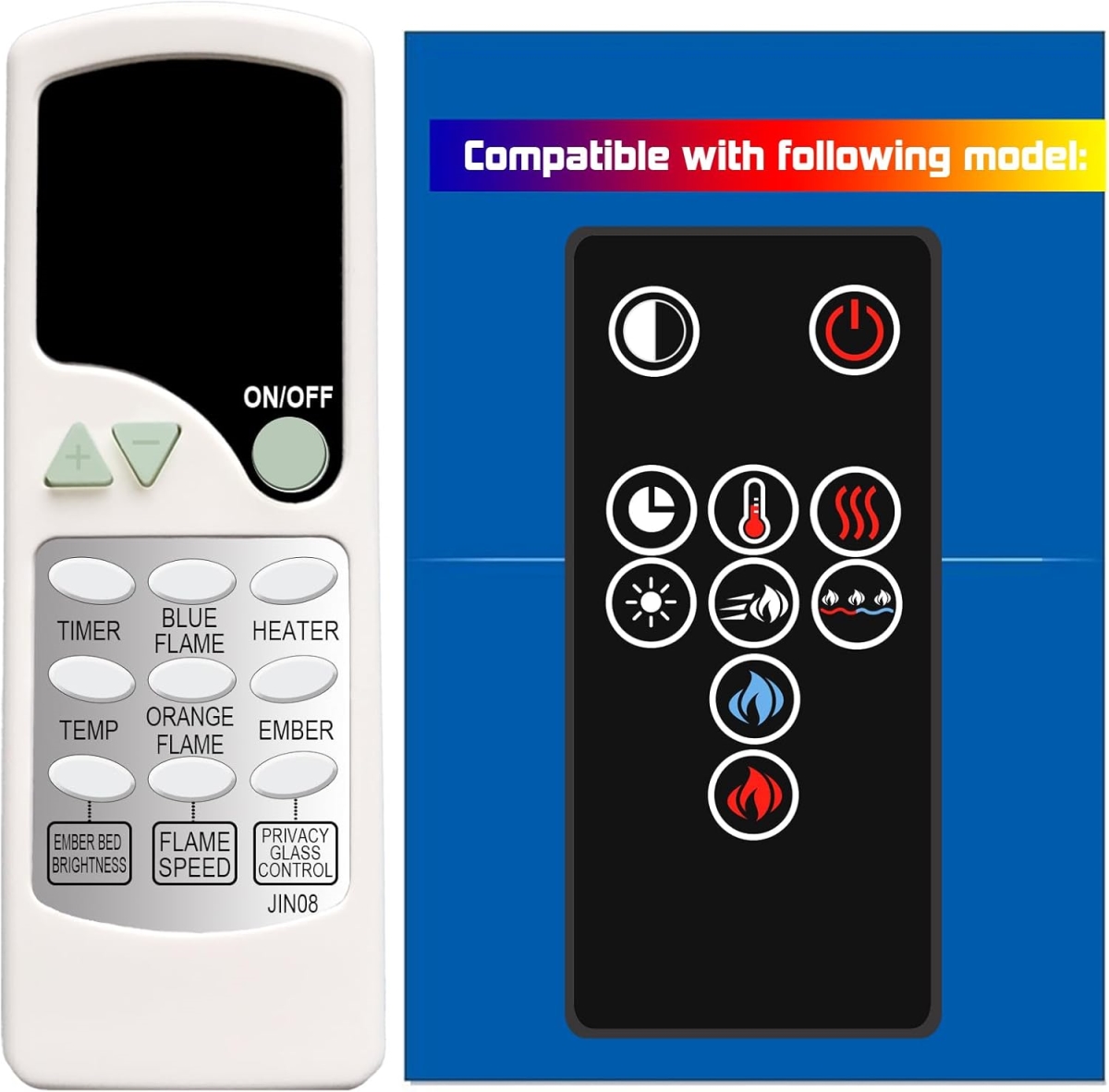 Picture of Napoleon Hearth W190-0181-SER Replacement Remote Control for Electric Fireplace - NEFBD50 & 60HEHE