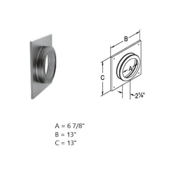 Picture of Duravent D46DVA-DC 4 x 6 in. Round Ceiling Support & Wall Thimble Cover - 940&#44; Black