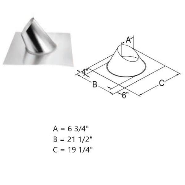 Picture of Duravent D46DVA-F12 4 x 6 in. Direct Vent Pro Steep Roof Flashing - 7-12 - 12-12 - 943S