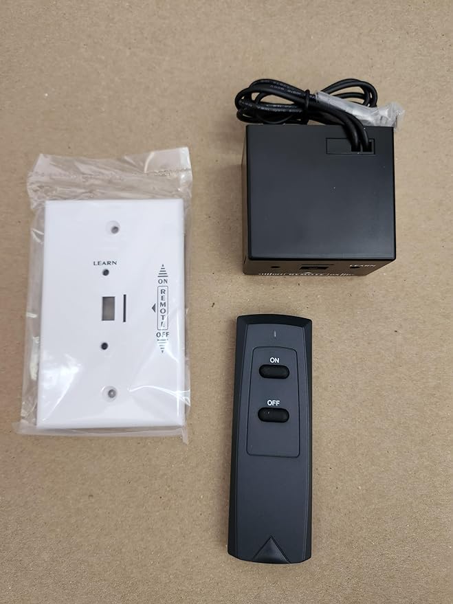 Superior On & Off Remote & Receiver Kit with White Wall Plate, Black - F2236
