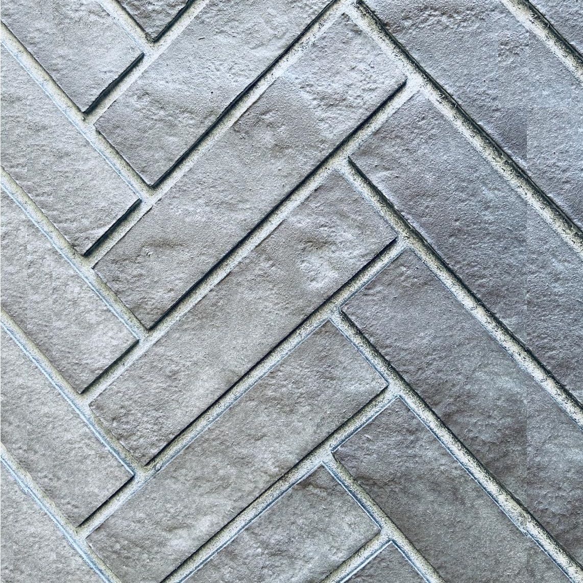 DBPAX36WH-1 36 in. Westminster Grey Herringbone Brick Panels for Altitude X Fireplaces