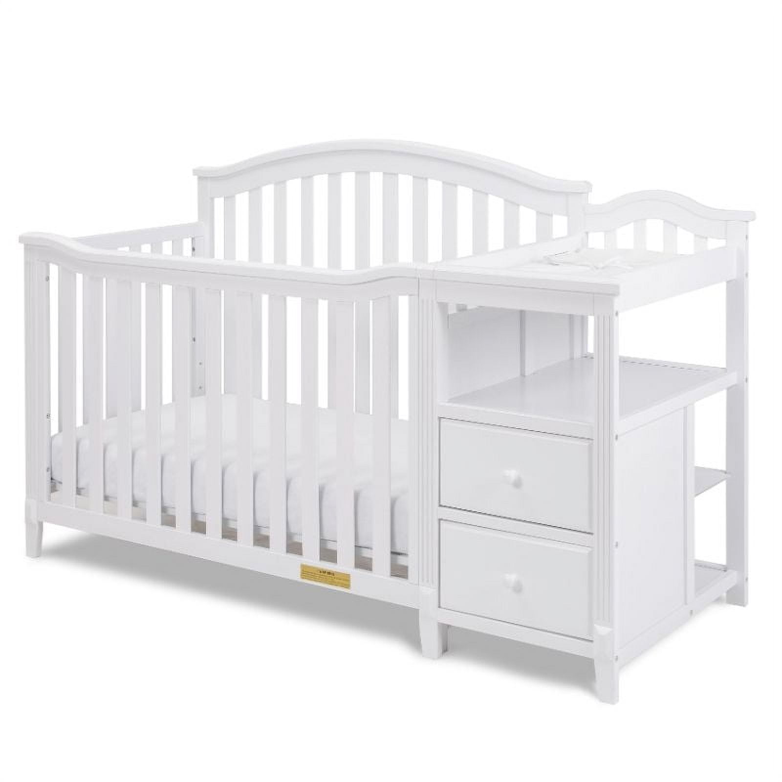 Picture of AFG Baby Furniture 4566W-016W Kali 4-in-1 Convertible Crib & Changer with Toddler Guardrail&#44; White