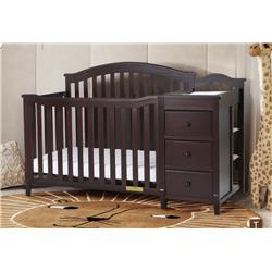 4568E-016E Kali II 4-in-1 Convertible Crib with Toddler Guardrail, Espresso -  AFG Baby Furniture, 4568E+016E