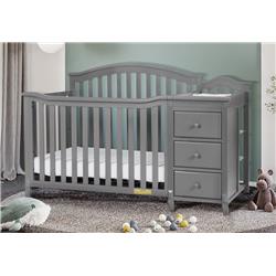 4568G-016G Kali II 4-in-1 Convertible Crib with Toddler Guardrail, Gray -  AFG Baby Furniture, 4568G+016G