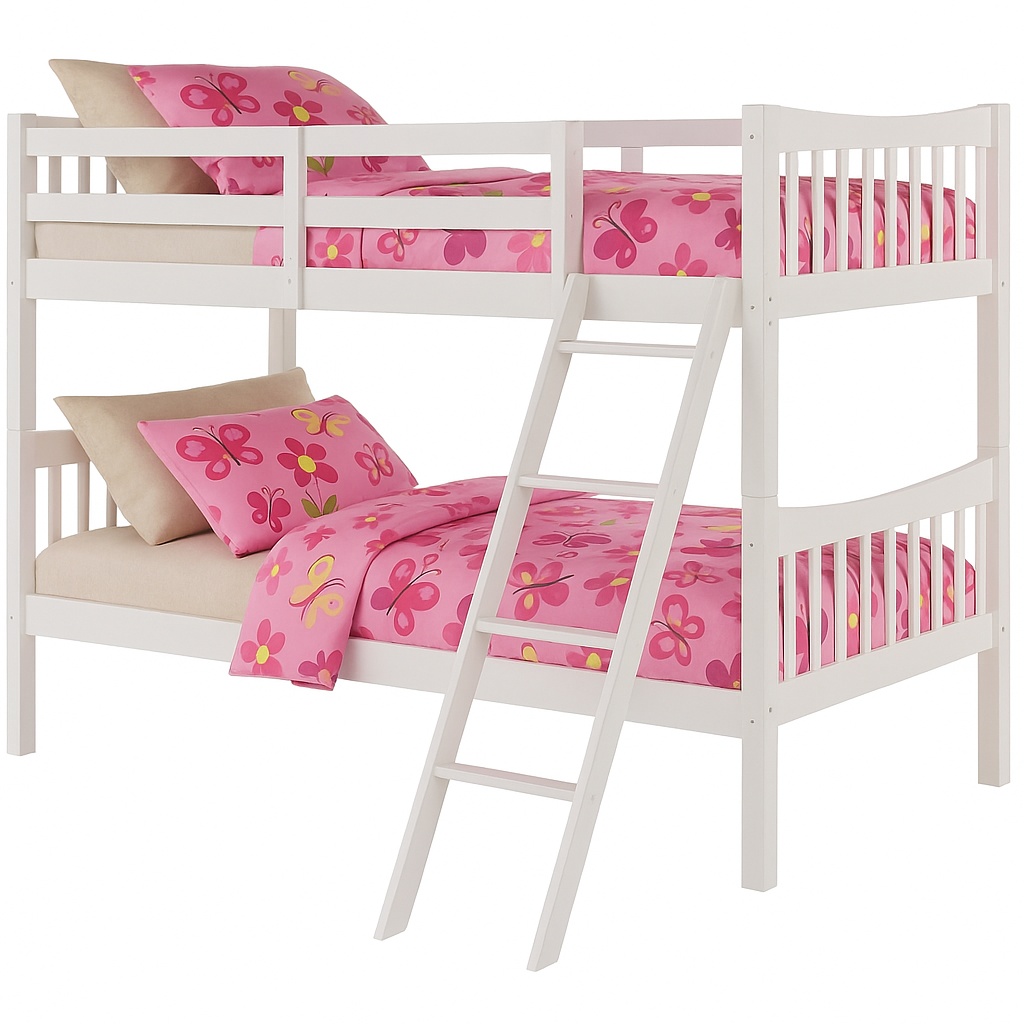 71210-21W-TT FR Twin Over Twin Bunk Bed - White
