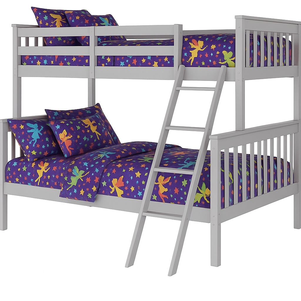 71420-75G-TF BR Twin Over Full Bunk Bed - Gray