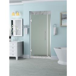 Belmore Frameless Hinged Shower Door with Frosted Glass - Chrome
