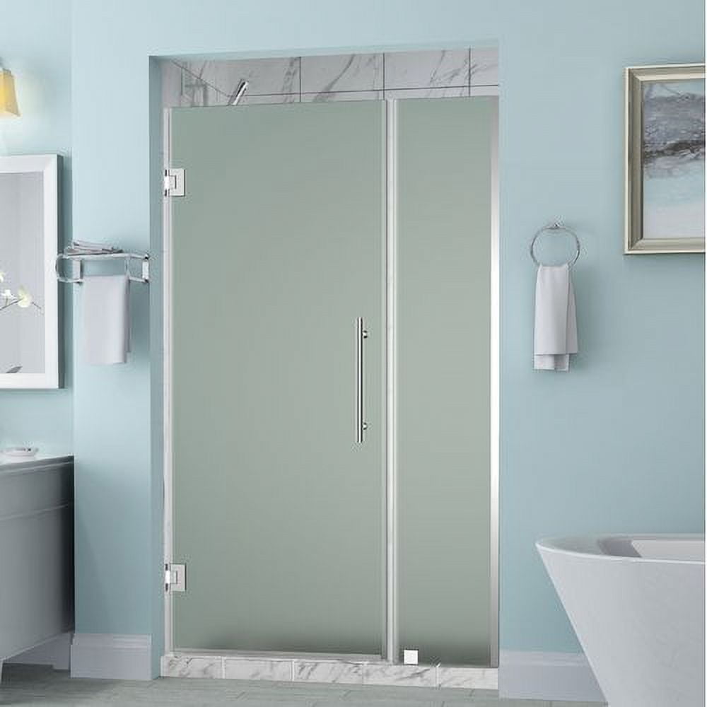 Belmore Frameless Hinged Shower Door with Frosted Glass - Chrome