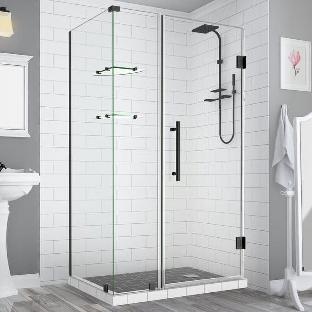BromleyGS Frameless Corner Hinged Shower Enclosure - Oil Rubbed Bronze - 43.25 to 44.25 x 36.375 x 72 in.