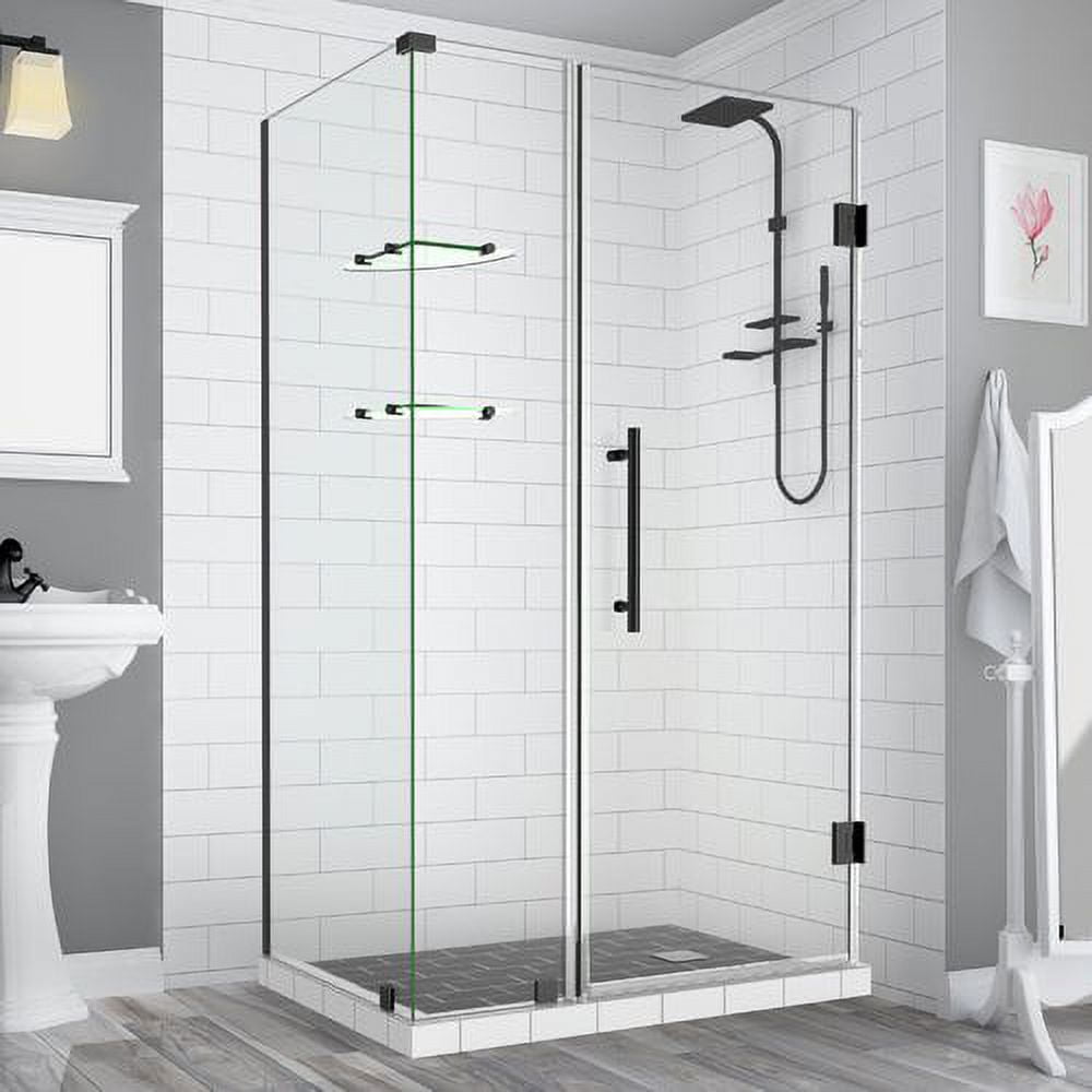 BromleyGS Frameless Corner Hinged Shower Enclosure - Oil Rubbed Bronze