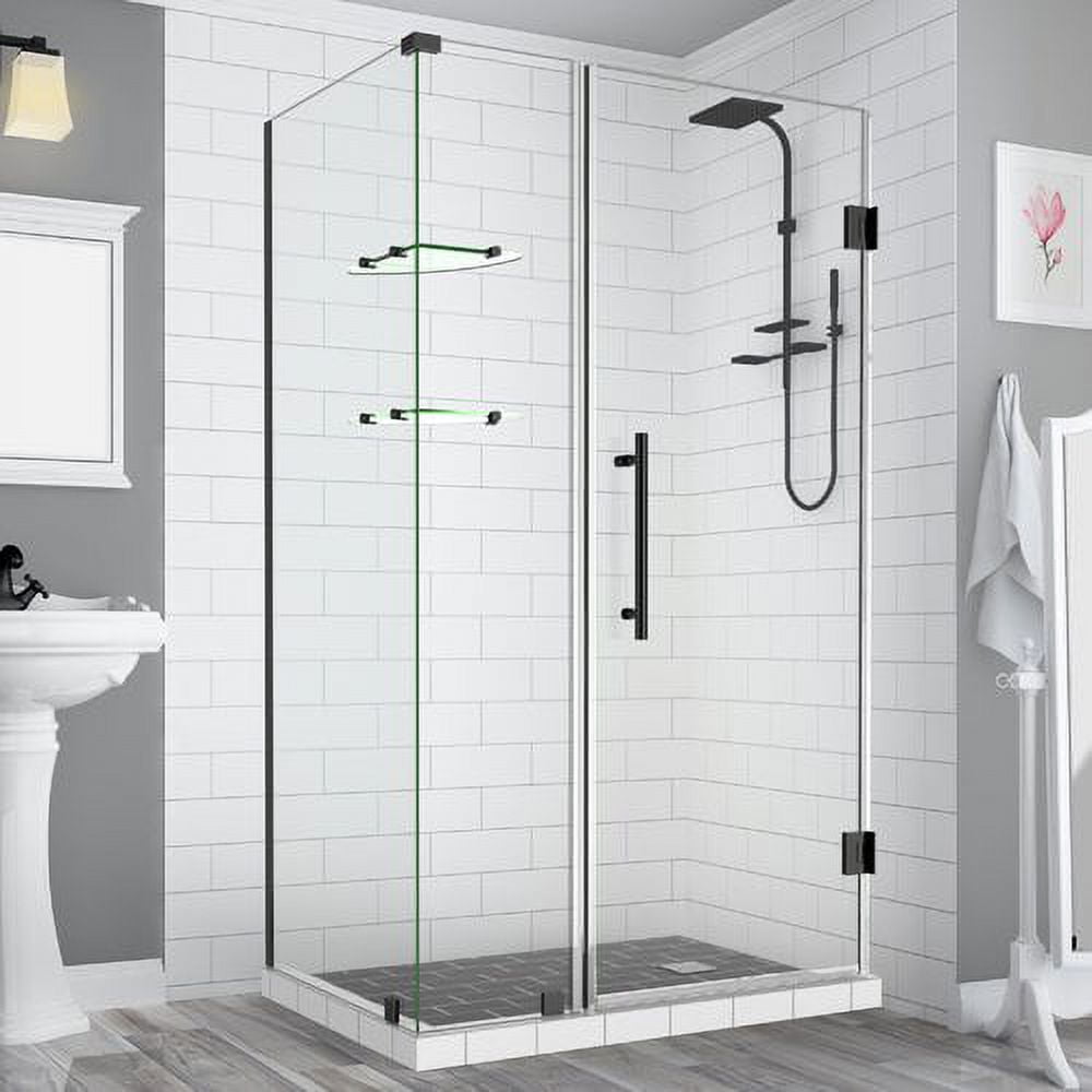 BromleyGS Frameless Corner Hinged Shower Enclosure - Oil Rubbed Bronze