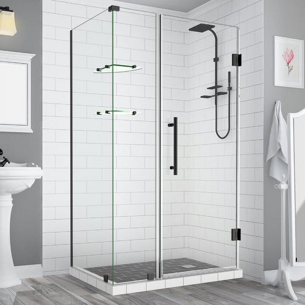 BromleyGS Frameless Corner Hinged Shower Enclosure - Oil Rubbed Bronze - 46.25 to 47.25 x 36.375 x 72 in.