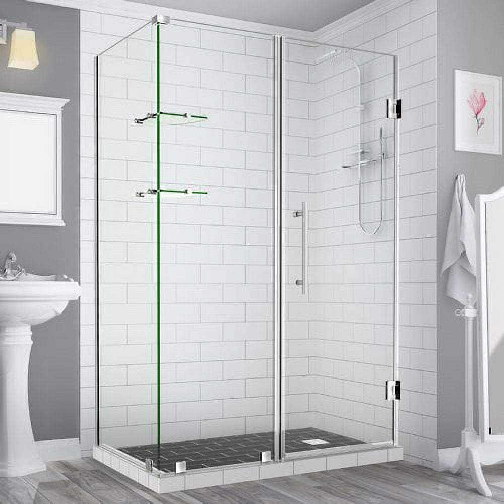 BromleyGS Frameless Corner Hinged Shower Enclosure - Stainless Steel