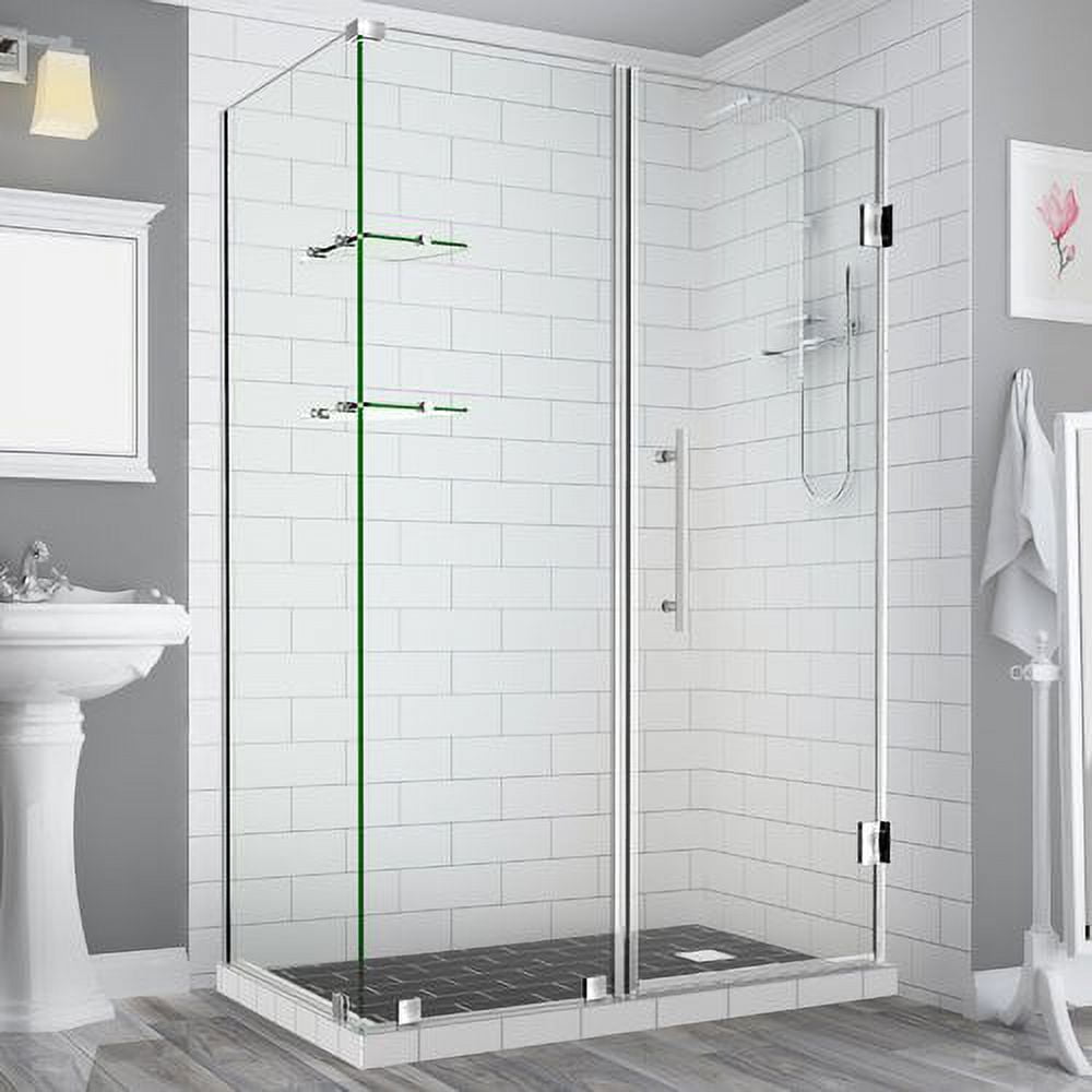 BromleyGS Frameless Corner Hinged Shower Enclosure - Stainless Steel