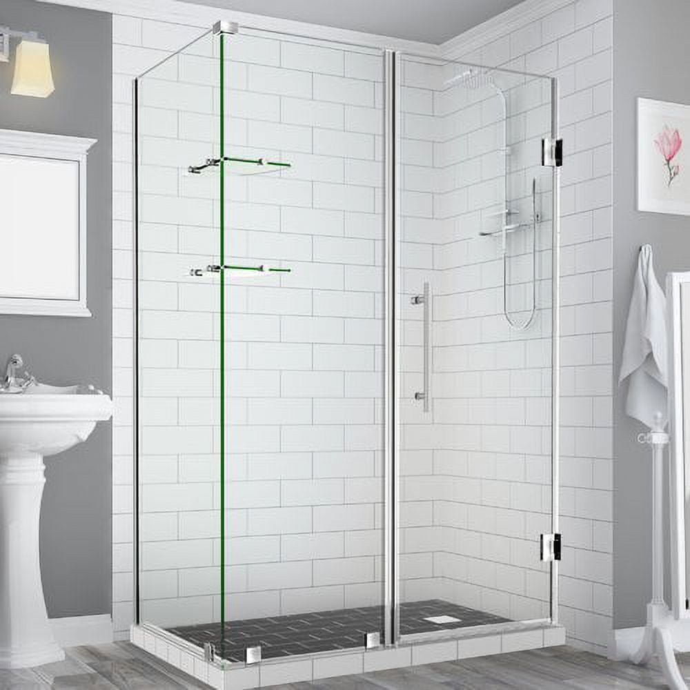 BromleyGS Frameless Corner Hinged Shower Enclosure - Stainless Steel