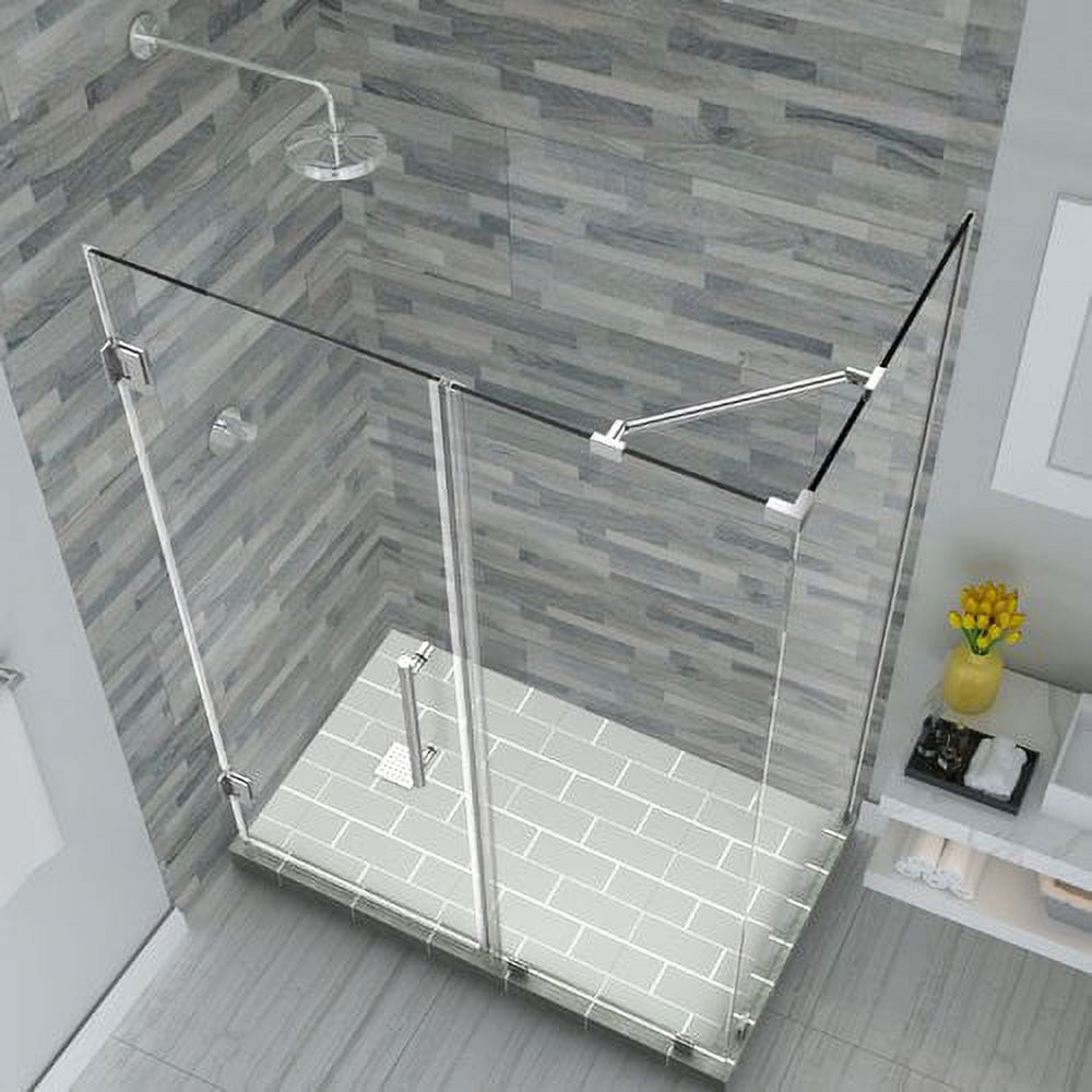 Bromley Frameless Corner Hinged Shower Enclosure - Chrome