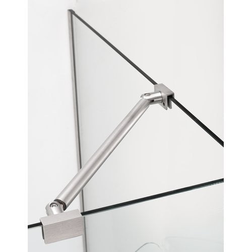 Bromley Frameless Corner Hinged Shower Enclosure - Stainless Steel