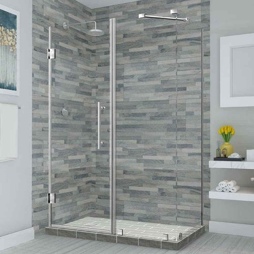 Bromley Frameless Corner Hinged Shower Enclosure - Stainless Steel