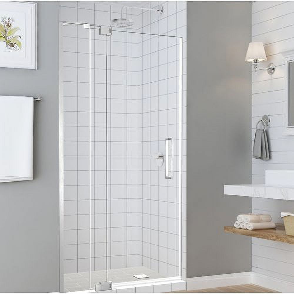 Picture of Aston SDR950EZ-SS-4248-10 Madox 42 to 48 x 74.875 in. Frameless Pivot Shower Door - Stainless Steel