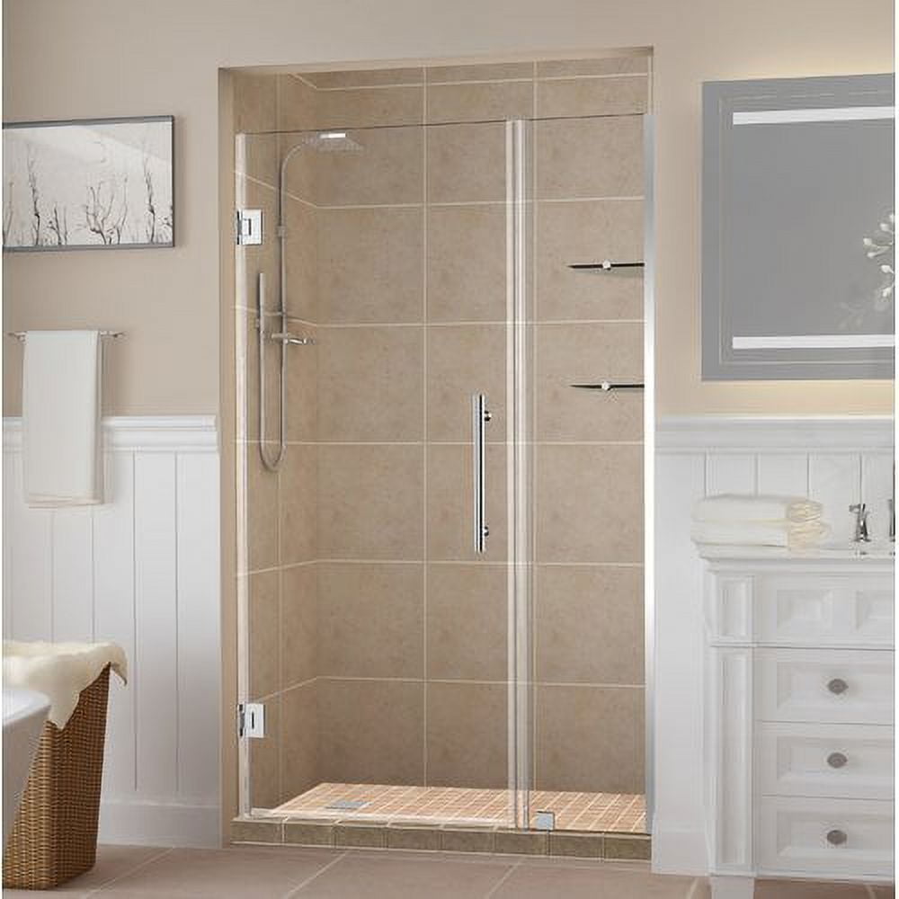 Picture of Aston SDR960EZ-CH-3723-10 Belmore GS 36.25 to 37.25 x 72 in. Frameless Hinged Shower Door with Glass Shelves - Chrome