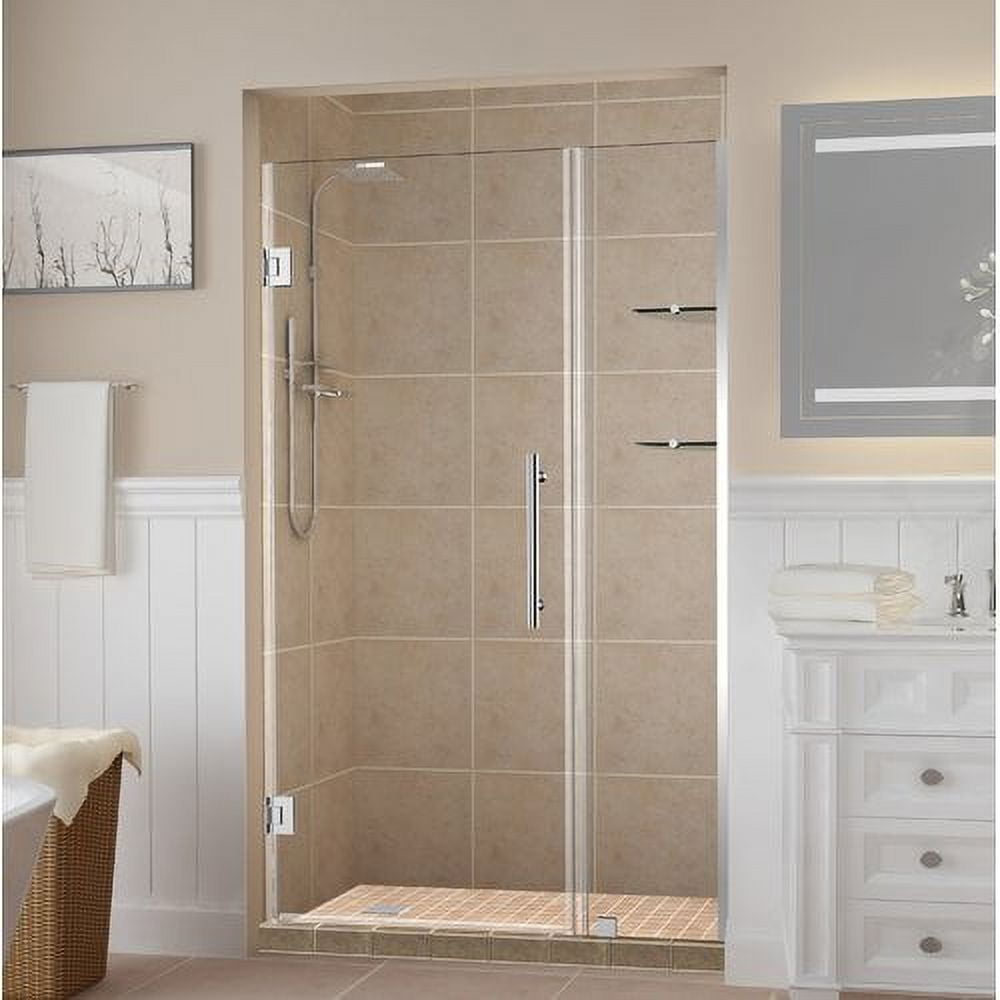 Picture of Aston SDR960EZ-CH-4026-10 Belmore GS 39.25 to 40.25 x 72 in. Frameless Hinged Shower Door with Glass Shelves - Chrome