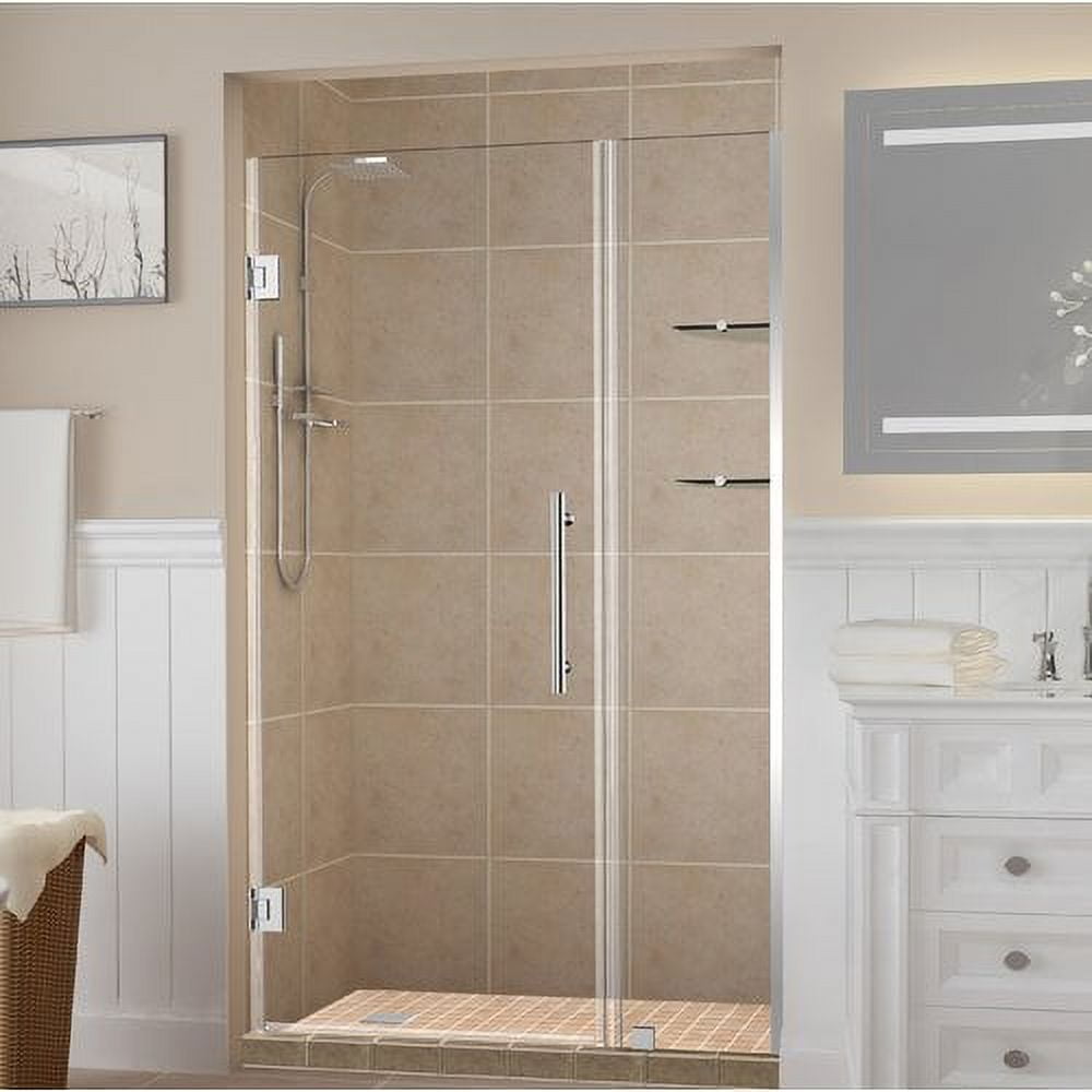 Picture of Aston SDR960EZ-CH-4127-10 Belmore GS 40.25 to 41.25 x 72 in. Frameless Hinged Shower Door with Glass Shelves - Chrome
