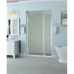 Belmore Frameless Hinged Shower Door with Frosted Glass - Chrome