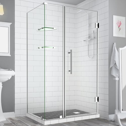 Bromley GS Frameless Corner Hinged Shower Enclosure - Chrome