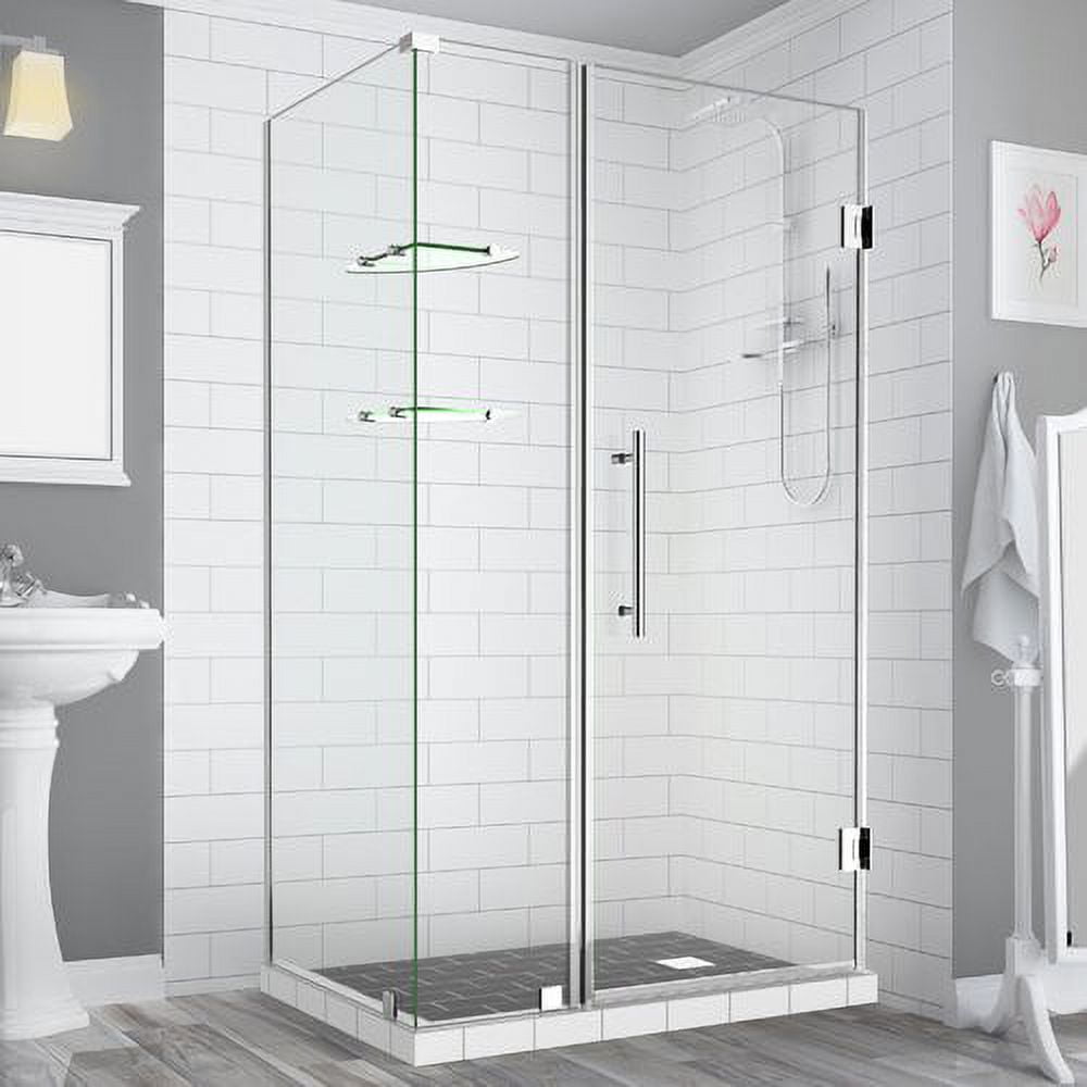 Bromley GS Frameless Corner Hinged Shower Enclosure - Chrome
