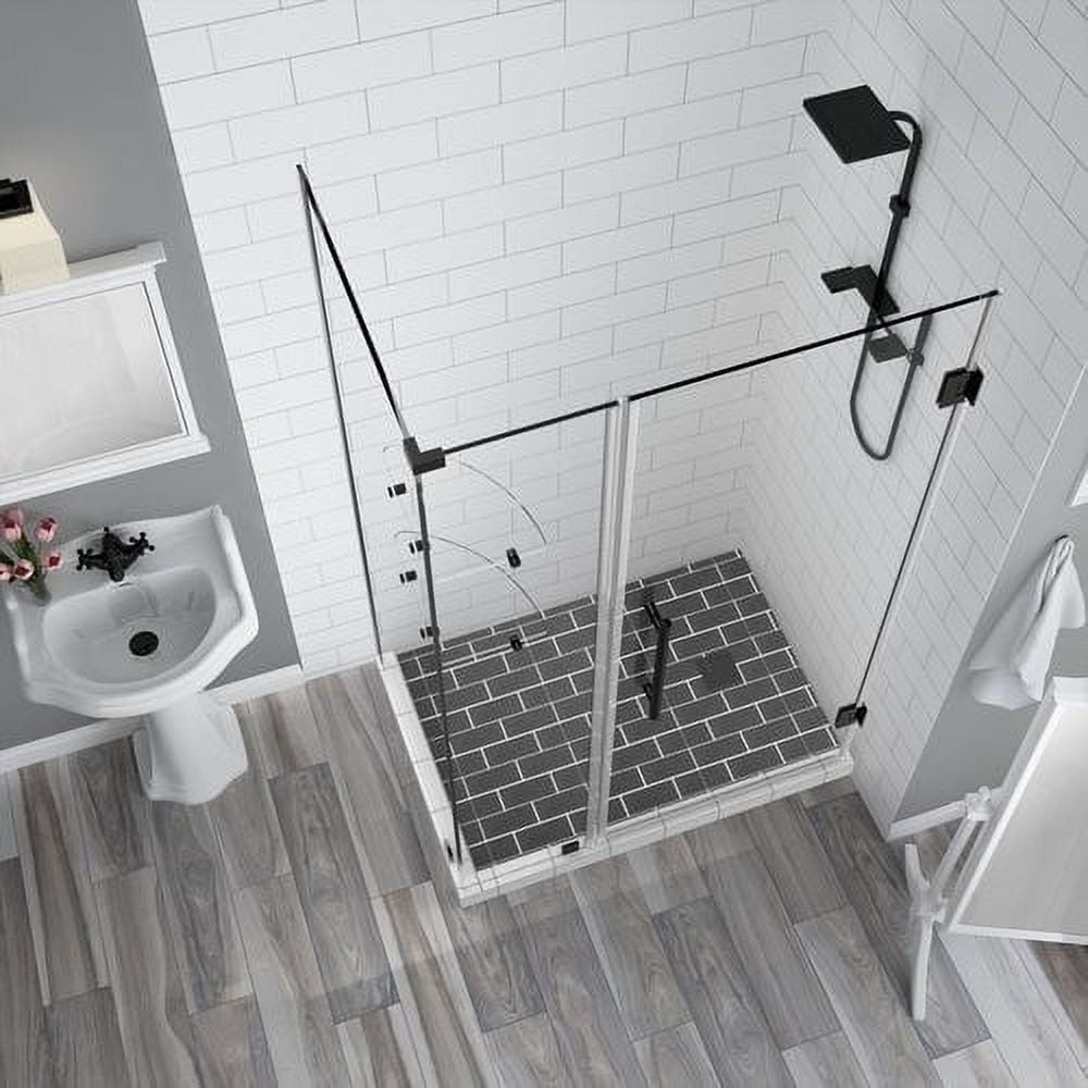 Bromley GS Frameless Corner Hinged Shower Enclosure - Oil Rubbed Bronze - 72 x 50 x 34.38 in.