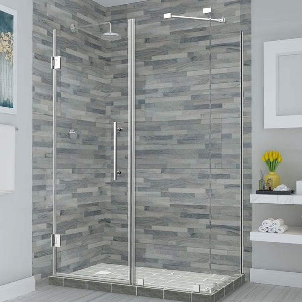 Bromley Frameless Corner Hinged Shower Enclosure - Chrome - 72 x 66 x 34.38 in.