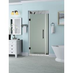 SDR965F-ORB-3327-10 72 x 33 x 0.38 in. Belmore Frameless Hinged Shower Door with Frosted Glass, Oil Rubbed Bronze