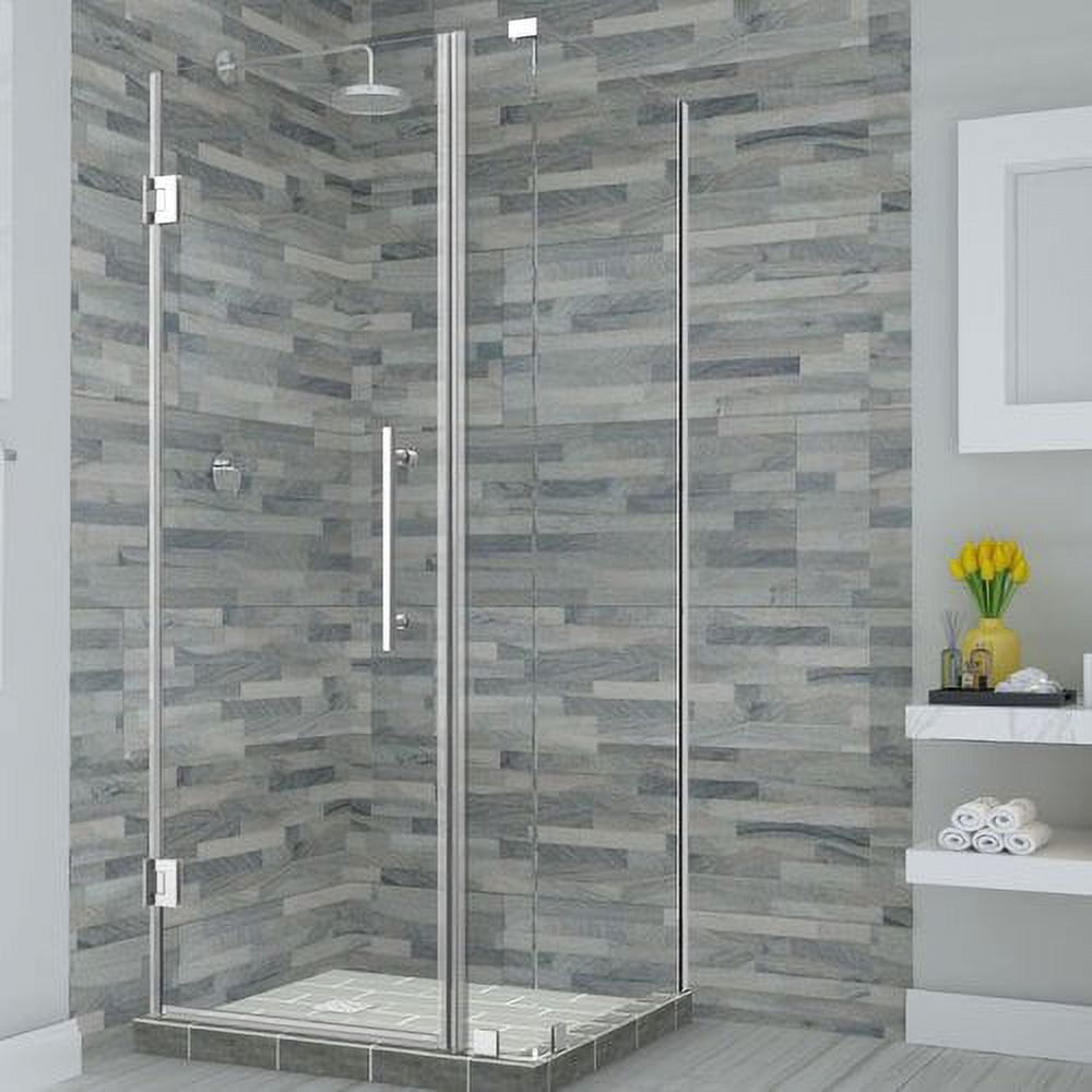 Bromley Frameless Corner Hinged Shower Enclosure - Chrome - 72 x 32 x 32.38 in.