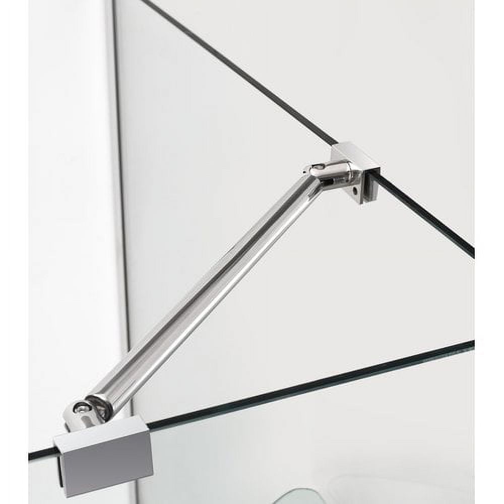 72 x 33 x 30.38 in. Bromley Frameless Corner Hinged Shower Enclosure, Chrome