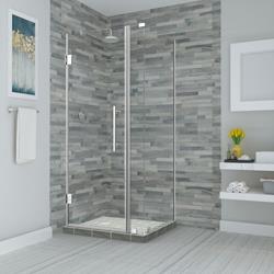 Bromley Frameless Corner Hinged Shower Enclosure - Chrome - 72 x 35 x 34.38 in.