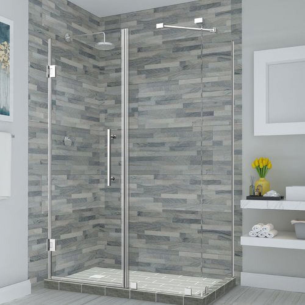 Bromley Frameless Corner Hinged Shower Enclosure - Chrome - 72 x 36 x 34.38 in.
