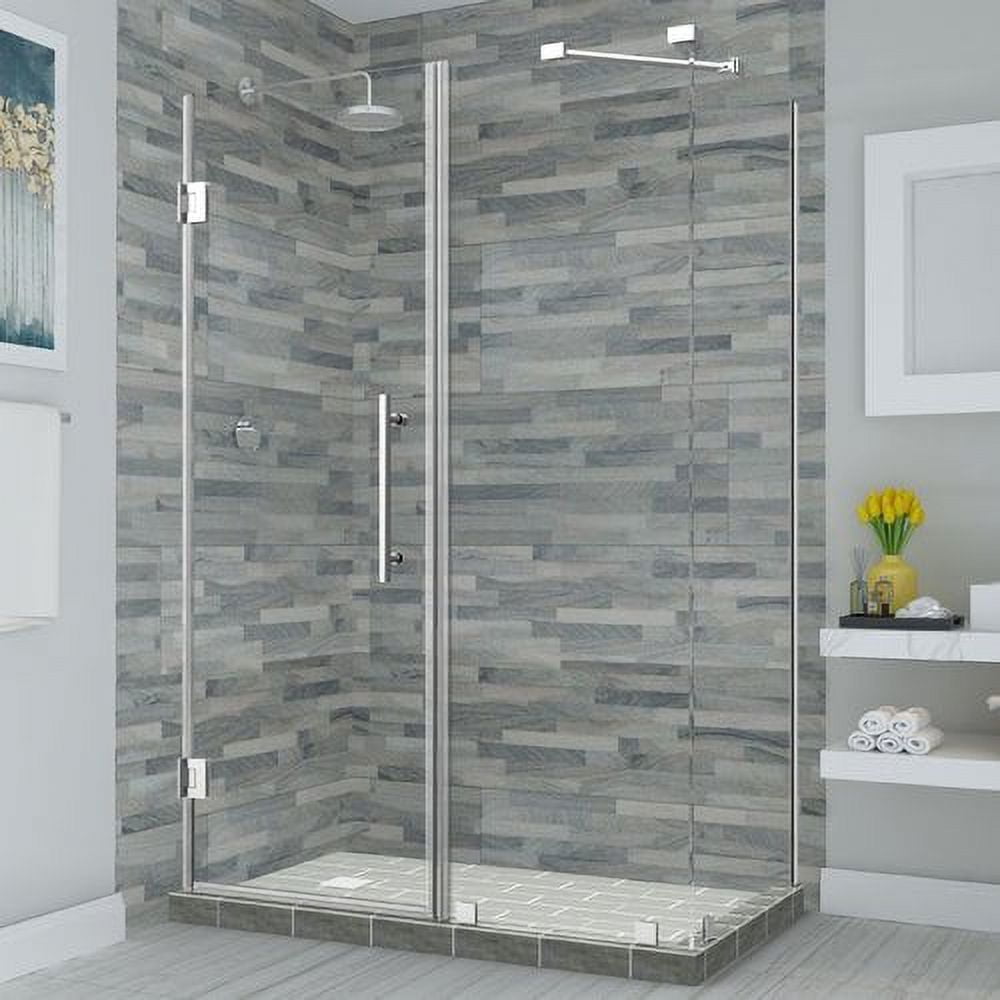 72 x 38 x 30.38 in. Bromley Frameless Corner Hinged Shower Enclosure, Chrome