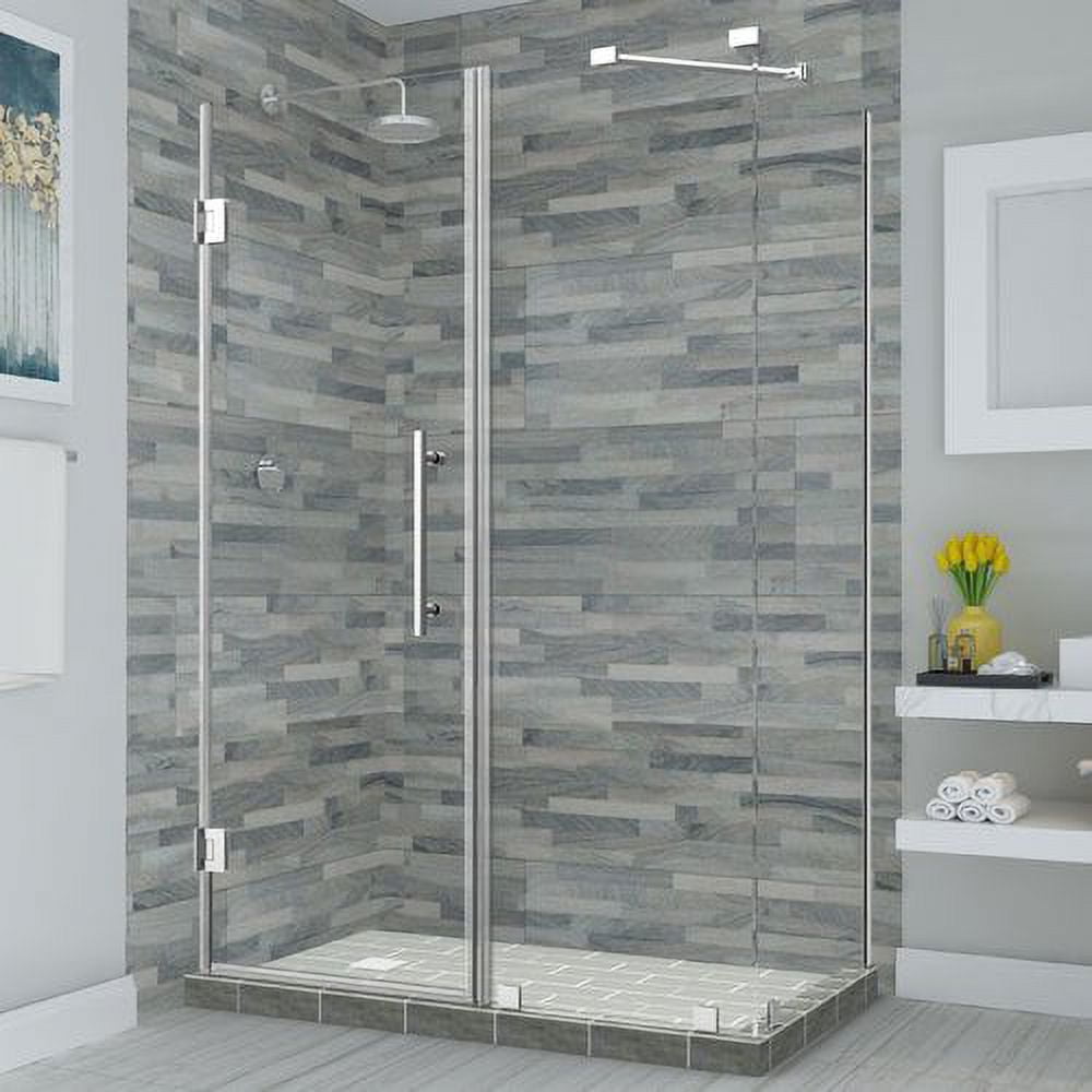 Bromley Frameless Corner Hinged Shower Enclosure - Chrome - 72 x 39 x 30.38 in.