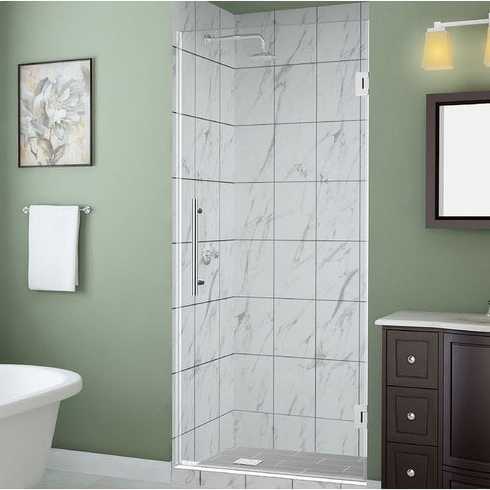 SDR997EZ-CH-32-10 72 x 31.75-32.25 x 0.375 in. Kinkade Frameless Hinged Shower Door - Chrome