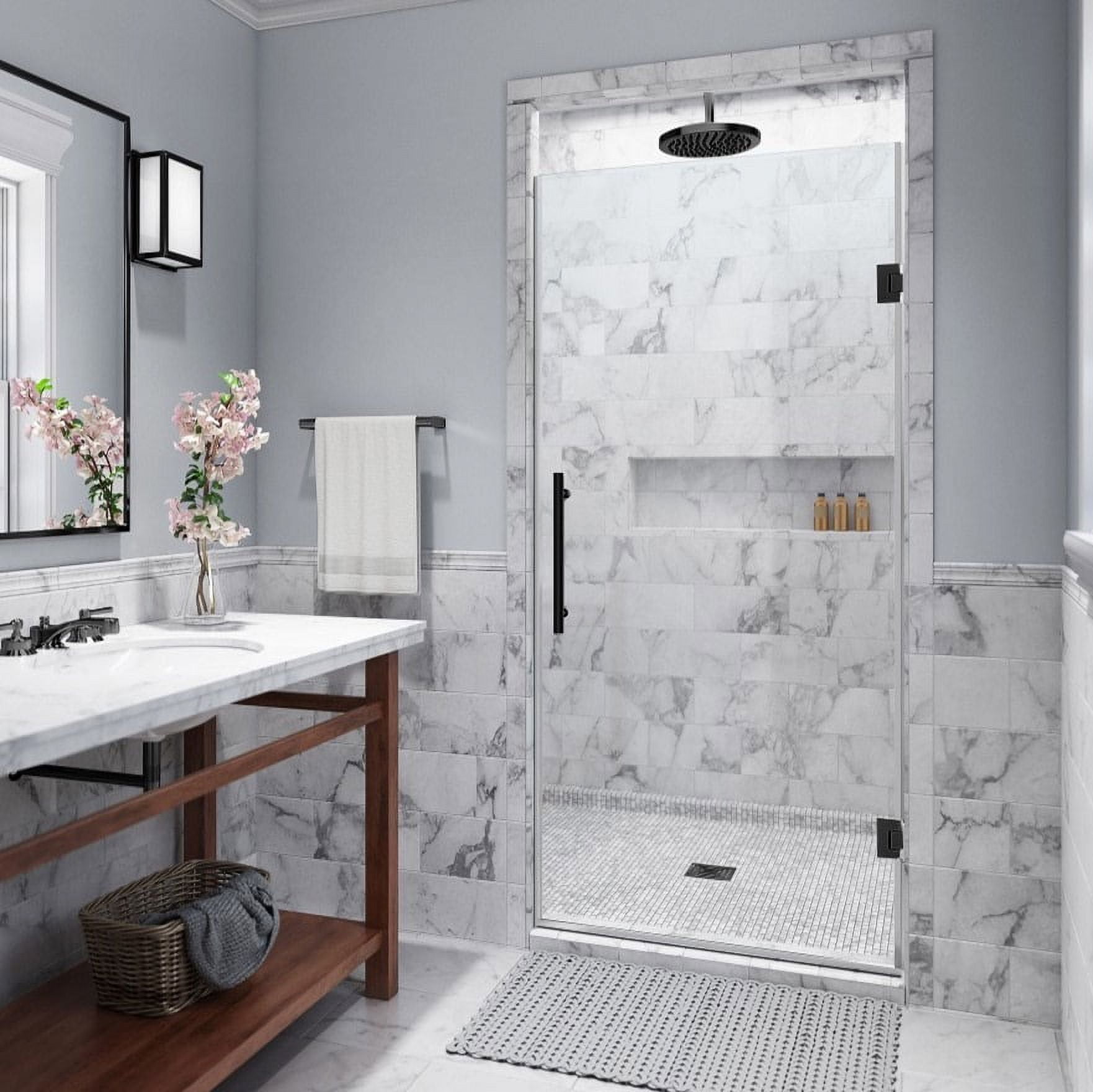 SDR997EZ-ORB-30-10 72 x 29.75-30.25 x 0.375 in. Kinkade Frameless Hinged Shower Door - Oil Rubbed Bronze