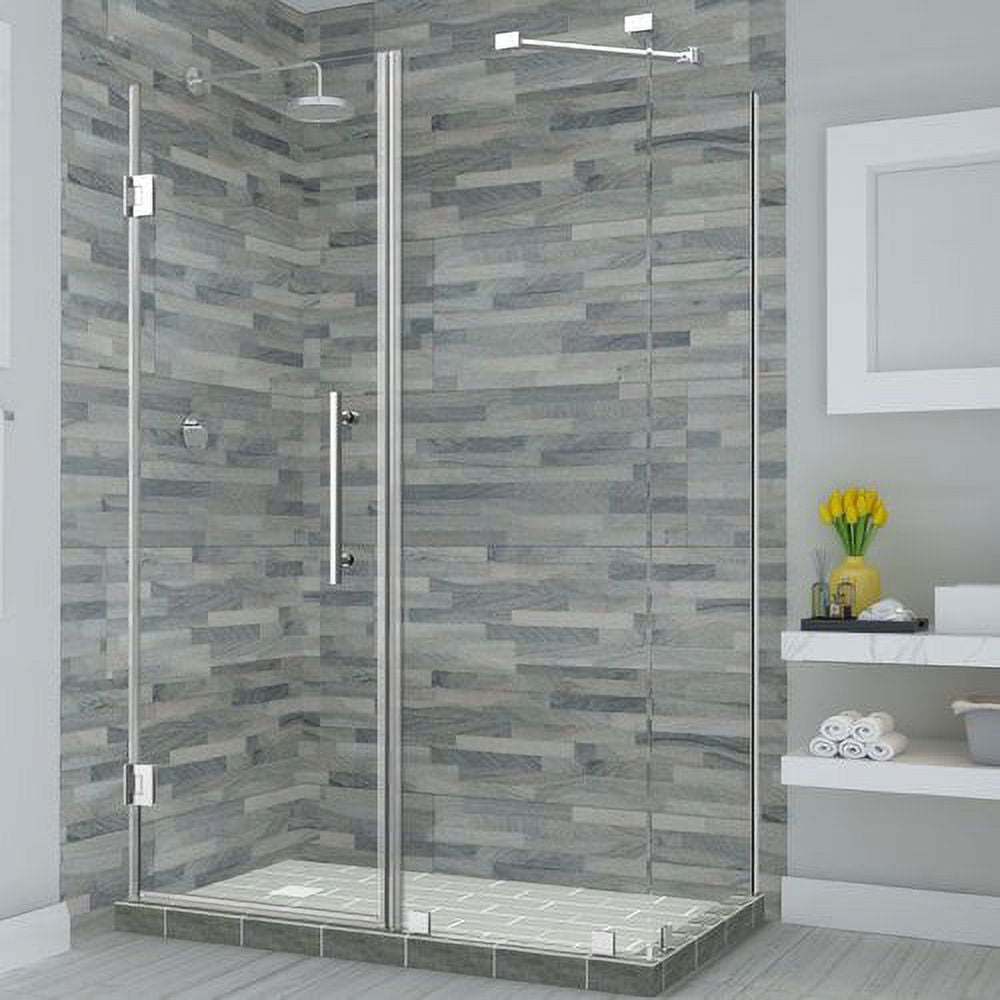 72 x 72.25-73.25 x 30.375 in. Bromley Frameless Corner Hinged Shower Enclosure - Chrome