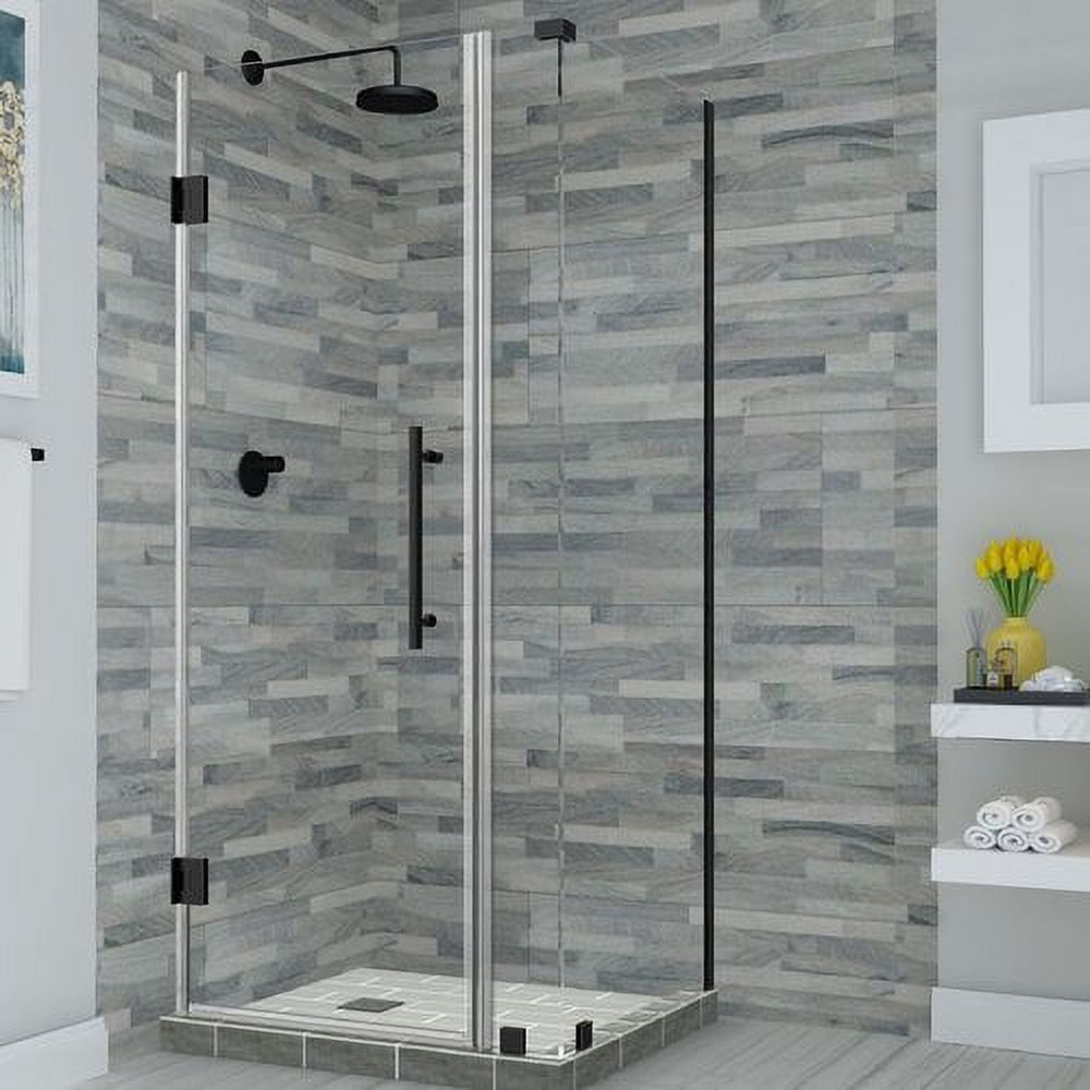 72 x 29.25-30.25 x 30.375 in. Bromley Frameless Corner Hinged Shower Enclosure - Oil Rubbed Bronze