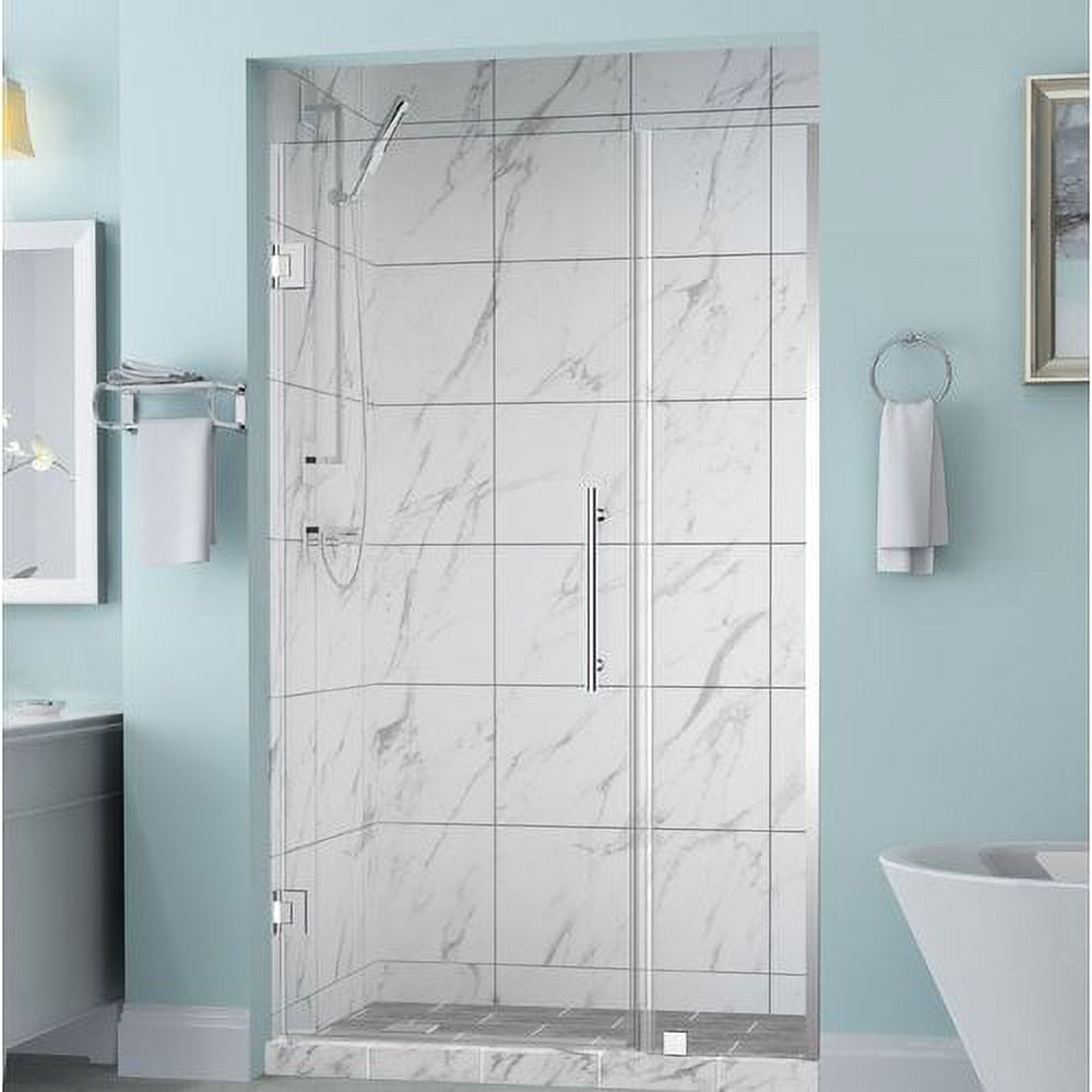 SDR965EZ-CH-5727-10 72 x 56.25-57.25 x 0.375 in. Belmore Frameless Hinged Shower Door - Chrome -  Aston