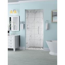 Belmore Frameless Hinged Shower Door - Stainless Steel