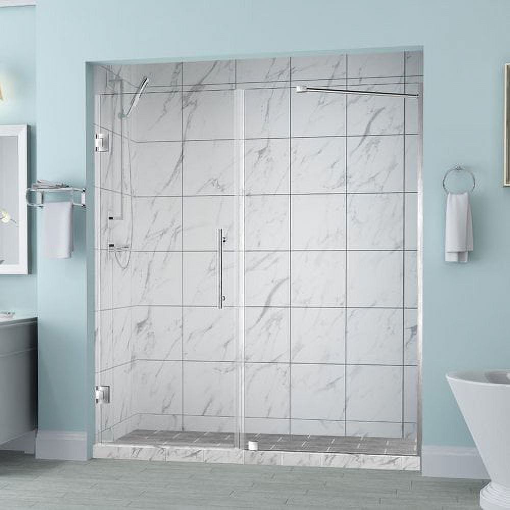 Belmore Frameless Hinged Shower Door in Stainless Steel