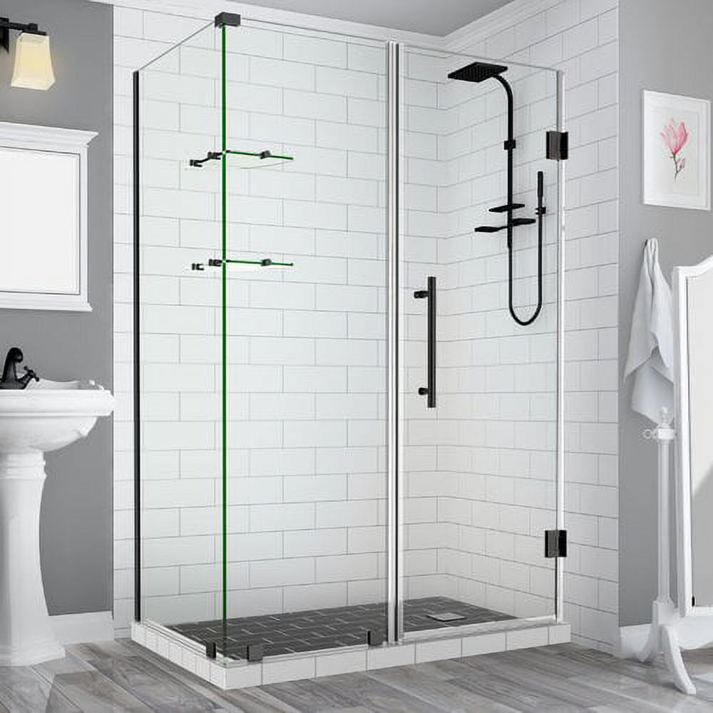 BromleyGS Frameless Corner Hinged Shower Enclosure - Oil Rubbed Bronze - 59.25-60.25 x 34.375 x 72 in.