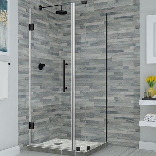 Bromley Frameless Corner Hinged Shower Enclosure - Oil Rubbed Bronze