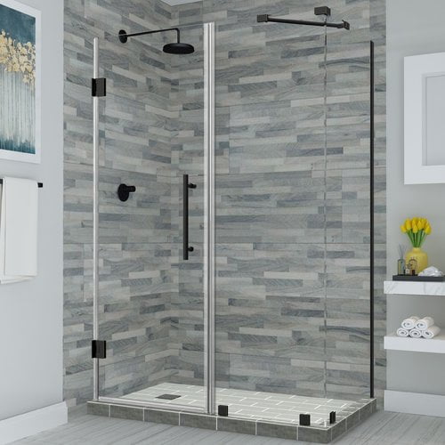 Bromley Frameless Corner Hinged Shower Enclosure in Oil Rubbed Bronze